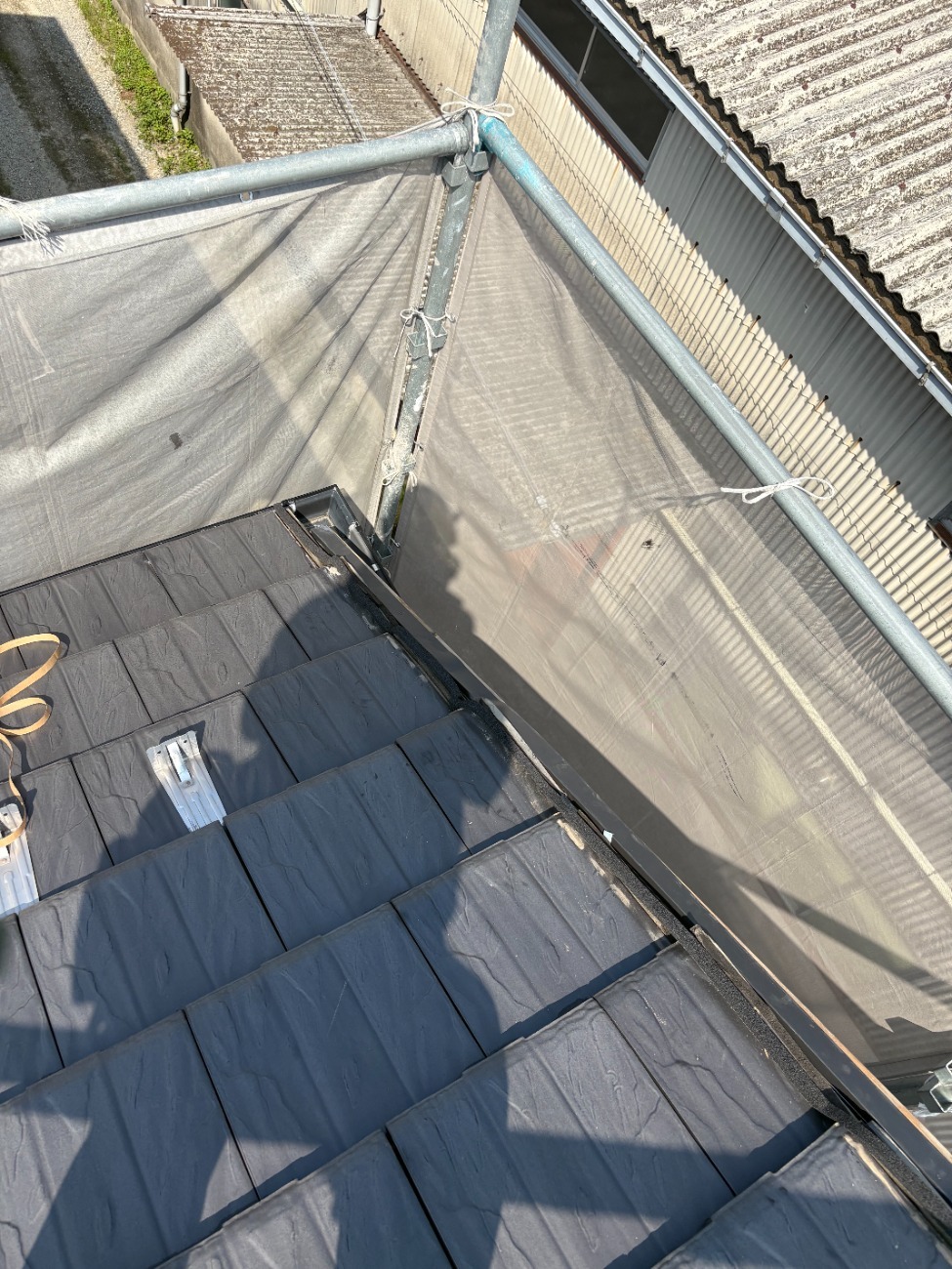 名古屋市名東区　棟解体後の屋根
